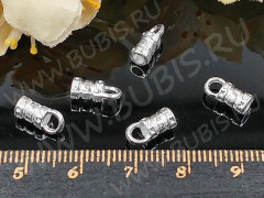 Концевик 108 сквозной с петлёй 10*4,8*4,2мм серебристый (литьё) (10шт)