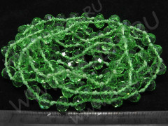 Бусина кристалл Абакус гранёный 10*10*7,5мм св.зелёный прозрачный (имитация Сваровски)