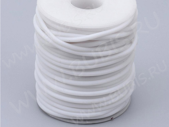 Полиуретановый шнур 14 2мм ПОЛЫЙ белый матовый (1м)