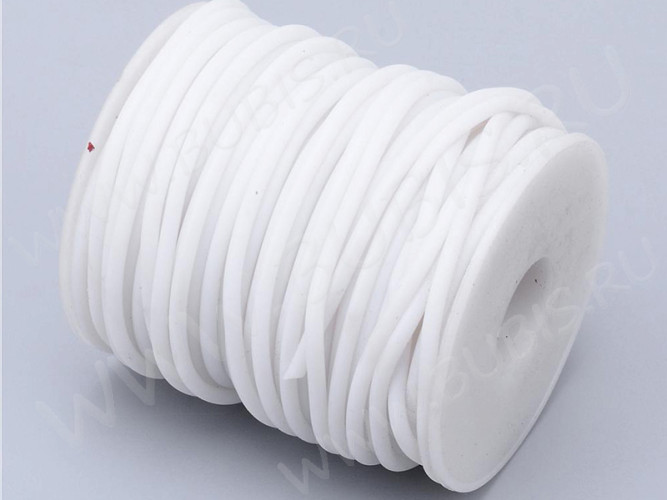 Полиуретановый шнур 14 2мм ПОЛЫЙ белый матовый (1м)