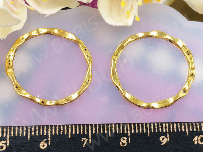 (СКИДКИ!!!) Кольцо декоративное 29 волнистое 22,5*22,5*1,8мм античное золото (литьё) (10шт.)