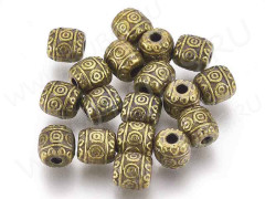 (СКИДКИ!!!) Бусина 113 Бочонок 6*5,5*5,5мм античная бронза (литьё) (10шт)