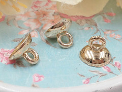 Держатель кулона 102 шапочка с петлей подвеска 10*10*7,5мм светлое розовое золото (акрил CCB) (10шт.)