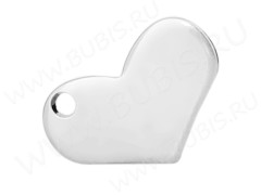 Подвеска Жетон 31 Сердечко 19*12*1,6мм цвет платины (Хирургическая сталь)