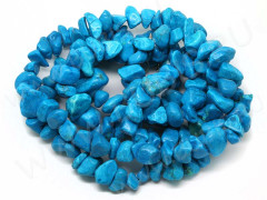 Галтовка крупная 12-16мм Бирюза т.голубая (камни) (нить с замком 42-45см)