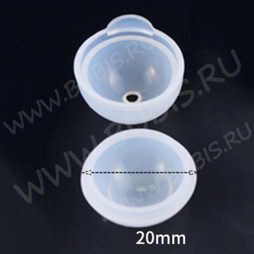 Молд 206 для эпоксидной смолы двухсоставной Шар Сфера диаметр 20мм (силикон)