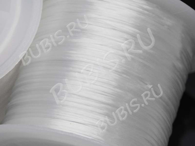 Резинка 10 спандекс 0,8мм прозрачный (белый) (катушка ок.50м)