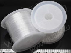 Резинка 10 спандекс 0,8мм прозрачный (белый) (катушка ок.50м)