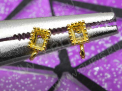 Пуссеты (&quot;гвоздики&quot;) №114 12,5*7*3,5мм золотистые (LUX Китай) (Brass) (1 пара)