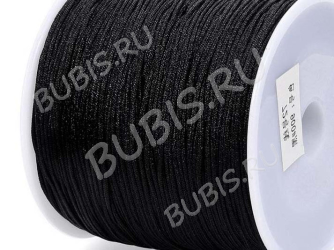 (СКИДКИ!!!) Нейлоновый шнур 17-К круглый 1мм чёрный (кат. ок.100м)