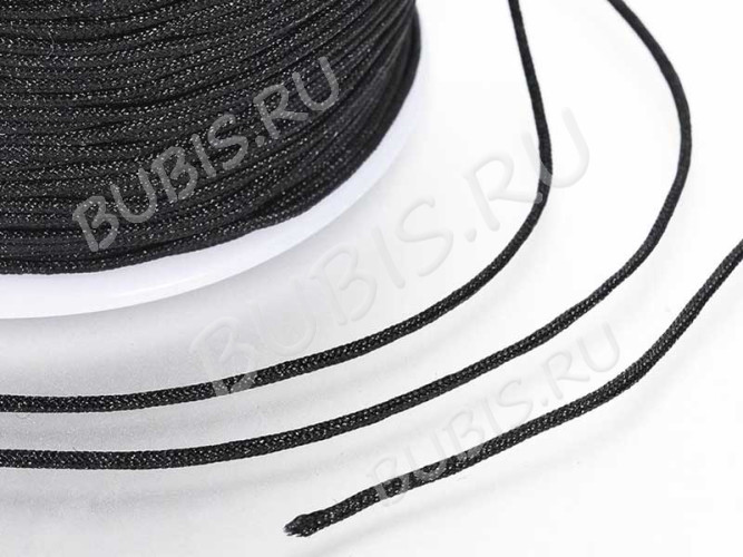 (СКИДКИ!!!) Нейлоновый шнур 17-К круглый 1мм чёрный (кат. ок.100м)