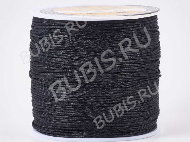 (СКИДКИ!!!) Нейлоновый шнур 17-К круглый 1мм чёрный (кат. ок.100м)