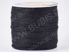 (СКИДКИ!!!) Нейлоновый шнур 17-К круглый 1мм чёрный (кат. ок.100м)