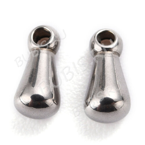 Капелька - окончание для цепочки 04 подвеска 6*3*3мм цвет платины (Хирургическая сталь)