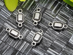 (СКИДКИ!!!) 003 Коннектор 3D Прямоугольничек 12*5*3мм античное серебро (литьё) (10шт.)