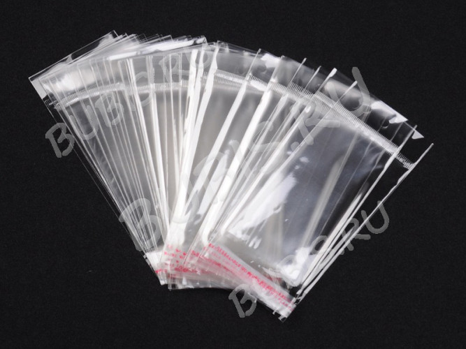 Пакет 39 с липким слоем 4,5*8см (+2см) прозрачный (упаковка) (100шт)