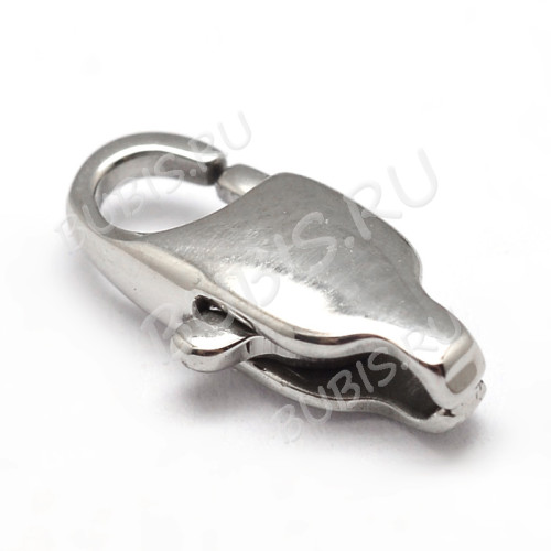 Замочек карабин №112 11*5*3,5мм цвет платины (Хирургическая сталь)