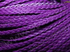 Шнур кожаный 29 кожзам плетёный плоский 5*2мм сиреневый (1м)