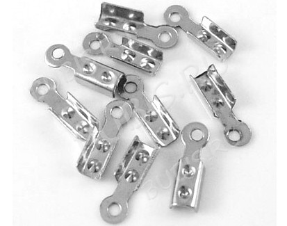 Зажимы №19 для шнура, резинки или ланки 8*2,5*1,8мм цвет платины (Iron) (20шт.)