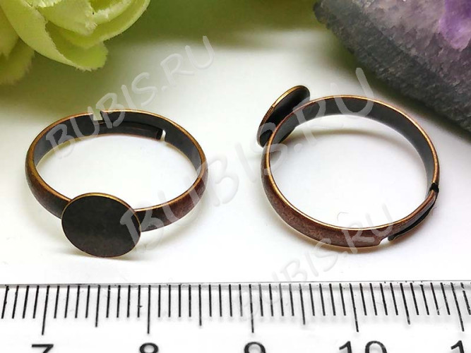 Основа (заготовка) для кольца 100 17мм с платформой 8мм античная медь (Brass)