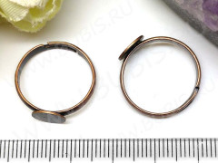 Основа (заготовка) для кольца 100 17мм с платформой 8мм античная медь (Brass)