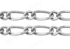 Цепочка I040 звенья 6*3мм и 3*2,5мм цвет платины, без никеля (Iron) (50см)