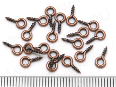 (СКИДКИ!!!) Штифт винтовой 02 толстый 8*4*1,3мм античная медь (Iron) (100шт.)