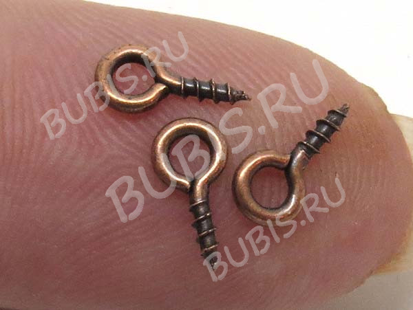 (СКИДКИ!!!) Штифт винтовой 02 толстый 8*4*1,3мм античная медь (Iron) (100шт.)