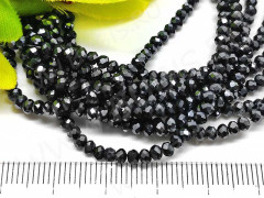 Бусина кристалл гранёный абакус 3*3*2мм т.серый непрозрачный (имитация Сваровски) (50шт.)