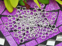 (СКИДКИ!!!) Колечки двойной крутки 4мм серебристые (Iron) (100шт.)