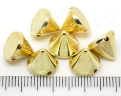 Бусина акриловая Шип 02 металлик 10*10*8,5мм золотистый (акрил CCB) (5шт.)