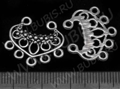 098 Коннектор ажурный 21,5*19*2,2мм античное серебро (литьё)