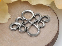 216 Коннектор Узел бесконечности 22*18,5*1,3мм античное серебро (литьё)