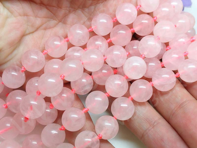 (СКИДКИ!!!) Бусина округлая 10мм Розовый кварц (камни) (10шт)