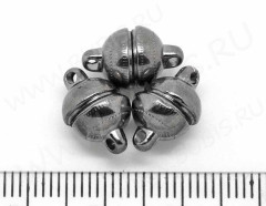 Магнитный замочек №20 Шар с петельками 18*8,5*8,5мм чёрный никель (Brass)