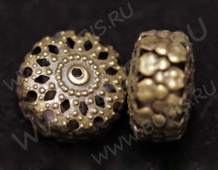 Бусина ажурная 06 Таблетка 15*15*9мм античная бронза (Iron)