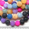 Купить (ОПТ) Бусина округлая 10мм матовый Агат кракле МИКС №1 (камни) (НИТЬ) с доставкой по России