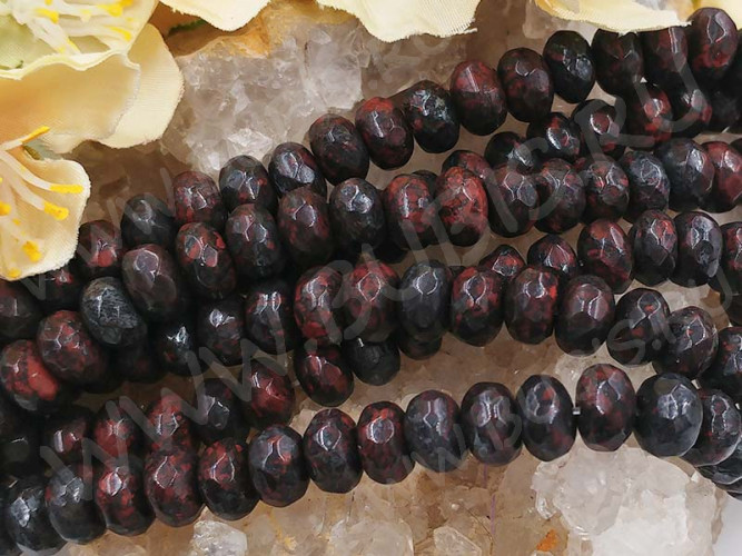 (ОПТ) Бусина каменная Абакус 15 ГРАНЁНЫЙ 8*8*5мм Джеспелит натуральный (камни) (НИТЬ)