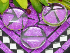 Кабошон стеклянный 20 Круг 25*25*6мм прозрачный (стекло)