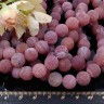 Купить (ОПТ) Бусина округлая 10мм матовый Агат кракле бл.брусничный полупрозрачный (камни) (НИТЬ) с доставкой по России