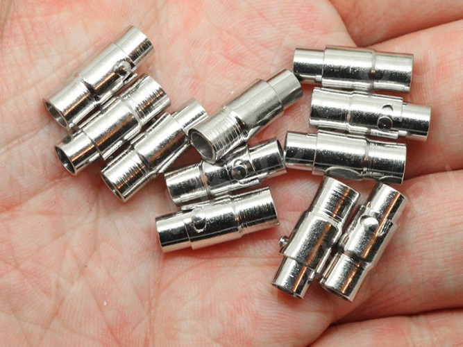 Магнитный замочек №50 слайдер лифт для вклеивания 4,8-5мм 17*8*7мм цвет платины (Brass)