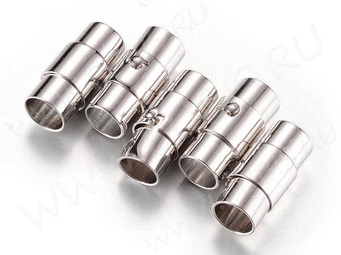 Магнитный замочек №50 слайдер лифт для вклеивания 4,8-5мм 17*8*7мм цвет платины (Brass)