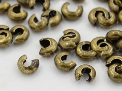 Обжимная бусина 11 разъёмная покрывная 6,5*5,5*3,5мм античная бронза (Iron)(10шт.)