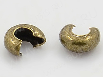 Обжимная бусина 11 разъёмная покрывная 6,5*5,5*3,5мм античная бронза (Iron)(10шт.)