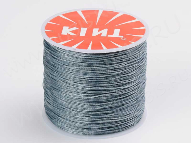 (ОПТ) Вощёный полиэстеровый шнур нить 0,45мм серый (160м)