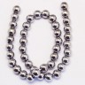 Купить Бусина округлая 10мм Гематит т.серебристый (камни) с доставкой по России