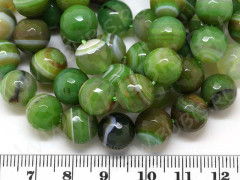 Бусина округлая ГРАНЁНАЯ 10мм Агат Мадагаскарский зелёно-болотный (камни)
