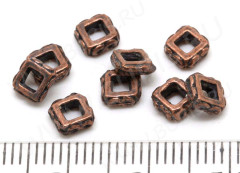 Рондели 007 квадратные колечки 5*5*2мм античная медь (литьё) (10шт.)