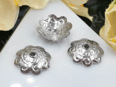 Шапочка тонкая 106 простая 41 Завитки 10,5*10,5*3мм цвет платины (Хирургическая Сталь) (2шт.)