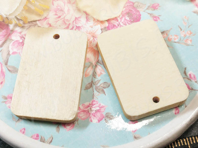 Подвеска Прямоугольник 01 деревянный 30*20*4мм натуральный неокрашенный (дерево)